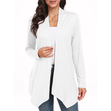 WD Womens Casual Lightweight with Pocketes Long Sleeve Open Front Cardigan