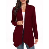 WD Womens Casual Lightweight with Pocketes Long Sleeve Open Front Cardigan