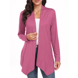 WD Womens Casual Lightweight with Pocketes Long Sleeve Open Front Cardigan