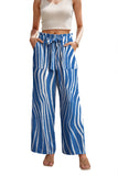 WD Women's Wide Leg Pants With Pockets High Waist Adjustable Knot Loose Casual Trousers Business Work Casual Pants