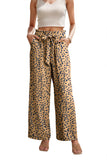 WD Women's Wide Leg Pants With Pockets High Waist Adjustable Knot Loose Casual Trousers Business Work Casual Pants