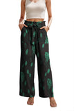 WD Women's Wide Leg Pants With Pockets High Waist Adjustable Knot Loose Casual Trousers Business Work Casual Pants