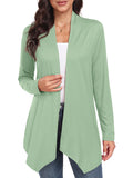 WD Womens Casual Lightweight with Pocketes Long Sleeve Open Front Cardigan