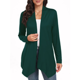 WD Womens Casual Lightweight with Pocketes Long Sleeve Open Front Cardigan