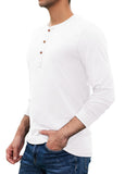 JWD Mens Henley Short/Long Sleeve T-Shirt Cotton Casual Shirt