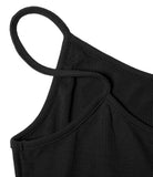 PrinStory Women's Summer Casual Cami Top Tank V Neck Ribbed Knit Elastic Sling Tops