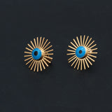 Fashion jewelry women 18K Gold Plated Beads Tassel Devil Evil Eye Earrings