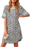 Women's Nightgown Soft Sleep Shirt V Neck Short Sleeve Loungewear Loose Comfy NightShirts