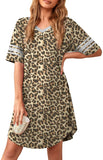 Women's Nightgown Soft Sleep Shirt V Neck Short Sleeve Loungewear Loose Comfy NightShirts