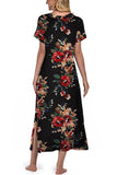 Womens Long Nightgown Short Sleeve Nightshirt V-Neck Soft With Pockets