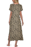 Womens Long Nightgown Short Sleeve Nightshirt V-Neck Soft With Pockets