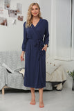 Solid Kimono V-neck Ladies Loungewear