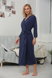 Solid Kimono V-neck Ladies Loungewear