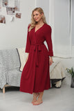 Solid Kimono V-neck Ladies Loungewear