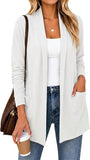 JWD Women's Open Front Cardigan with Pockets Long Sleeve Lightweight Casual Sweater