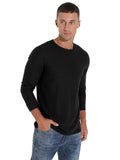 GIRUNS Mens Waffle Crew Neck Long Sleeve Pullover Shirts Casual Lightweight Fitted Basic T-Shirt