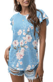 JWD Summer Ruffle Short Sleeve Knit Tunic Tops Shirts