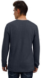 GIRUNS Men's Long Sleeve Waffle Henley Casual Henley T-shirts for Men