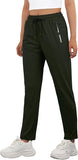JWD Women's Quick Dry Stretch Athletic Pants Breathable Comfy Hiking Pants with Zipper Pockets