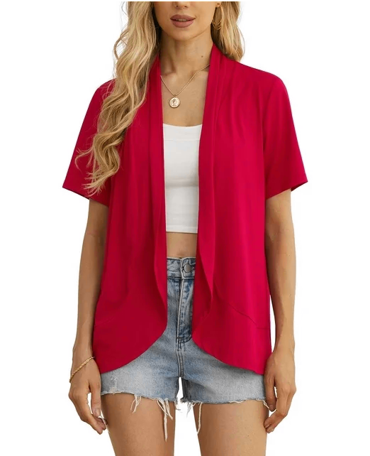 JWD Women's Summer Cardigans Lightweight Open Front Draped Ruffles Hem – womenboutique JWD Women's Summer Cardigans Lightweight Open Front Draped Ruffles Hem – womenboutique