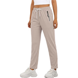 JWD Women's Quick Dry Stretch Athletic Pants Breathable Comfy Hiking Pants with Zipper Pockets