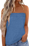JWD Women's Floral Tube Tops Casual Summer Backless Strapless Top Sleeveless Bandeau Tanks Shirt