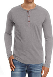 JWD Mens Henley Short/Long Sleeve T-Shirt Cotton Casual Shirt