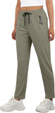 JWD Women's Quick Dry Stretch Athletic Pants Breathable Comfy Hiking Pants with Zipper Pockets