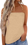 JWD Women's Floral Tube Tops Casual Summer Backless Strapless Top Sleeveless Bandeau Tanks Shirt