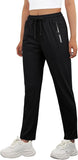 JWD Women's Quick Dry Stretch Athletic Pants Breathable Comfy Hiking Pants with Zipper Pockets