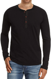 JWD Mens Henley Short/Long Sleeve T-Shirt Cotton Casual Shirt
