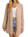 JWD Women's Open Front Lightweight Sheer Long Sleeve Button Down Loose Outwea Mint Medium