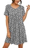 JWD Womens Sleepwear Short Sleeve Nightgown Soft Sleepshirt Pleated Nightshirt Scoopneck Casual