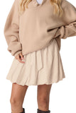JWD Skirt for Women Boho High Waisted Ruffled Cute Casual Dressy Mini Summer Going Out Bloomer Skater Outfit