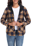 JWD Womens Plaid Shacket Jacket Long Sleeve Button Down Fleece Hooded Jackets Warm Coat