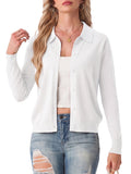 JWD Womens Cardigan Collared Knit Button Front Long Sleeve Sweater Top Lightweight Casual Layering Cardigan