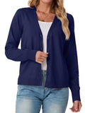 JWD Womens Cardigan Open Front Button Down Long Sleeve Knit Sweater Top Lightweight Casual Layering Cardigan