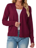 JWD Womens Cardigan Open Front Button Down Long Sleeve Knit Sweater Top Lightweight Casual Layering Cardigan