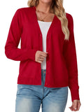 JWD Womens Cardigan Open Front Button Down Long Sleeve Knit Sweater Top Lightweight Casual Layering Cardigan