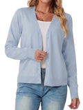 JWD Womens Cardigan Open Front Button Down Long Sleeve Knit Sweater Top Lightweight Casual Layering Cardigan