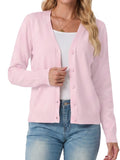JWD Womens Cardigan Open Front Button Down Long Sleeve Knit Sweater Top Lightweight Casual Layering Cardigan