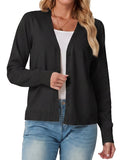 JWD Womens Cardigan Open Front Button Down Long Sleeve Knit Sweater Top Lightweight Casual Layering Cardigan