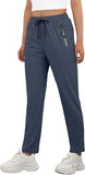 JWD Women's Quick Dry Stretch Athletic Pants Breathable Comfy Hiking Pants with Zipper Pockets