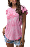 JWD Summer Ruffle Short Sleeve Knit Tunic Tops Shirts