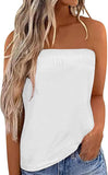 JWD Women's Floral Tube Tops Casual Summer Backless Strapless Top Sleeveless Bandeau Tanks Shirt