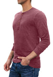 JWD Mens Henley Short/Long Sleeve T-Shirt Cotton Casual Shirt