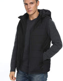 Hisir Club Men's Lightweight Heated Vest Smart Electric Rechargeable Jacket With Removable Hood