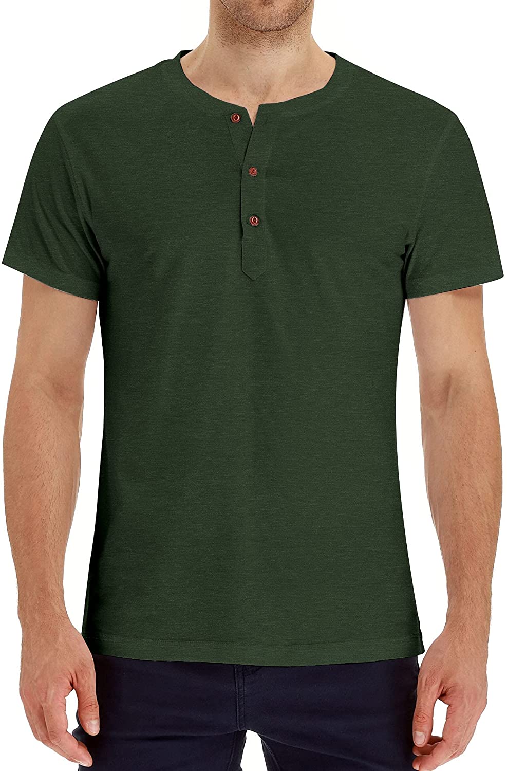 Hey Sir Mens Henley Long/Short Sleeve T-Shirt Cotton Casual Shirt
