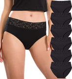 Hisir Basic Panties for Women Lace Hiphugger Panties Bikini Underwear Pack