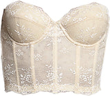 OLRIK Tayler Lace Backless and Strapless Corselet Bridal Bra with Breathable Memory Foam Cups